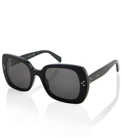 Shop Celine Square Sunglasses In Black / Smoke