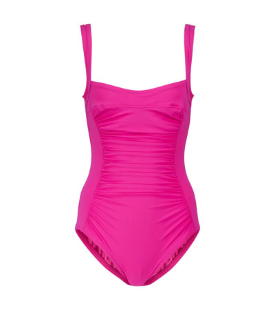 Karla Colletto Basics Ruched Swimsuit In Primrose