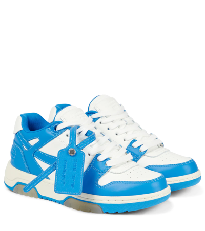 Shop Off-white Out Of Office Leather Sneakers In White Blue