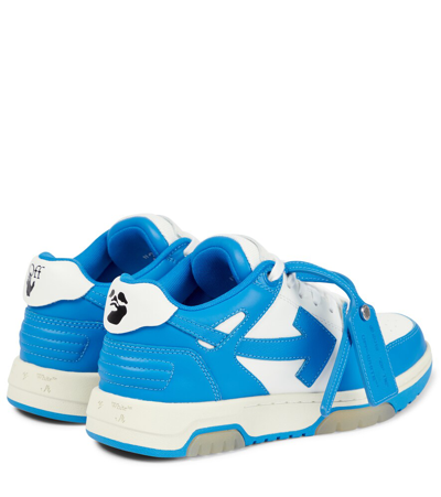 Shop Off-white Out Of Office Leather Sneakers In White Blue