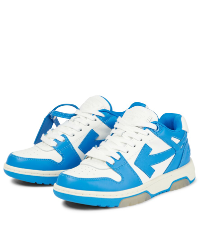 Shop Off-white Out Of Office Leather Sneakers In White Blue