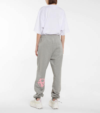 Vetements Anarchy Cotton-blend Sweatpants In Grey Melange Baby