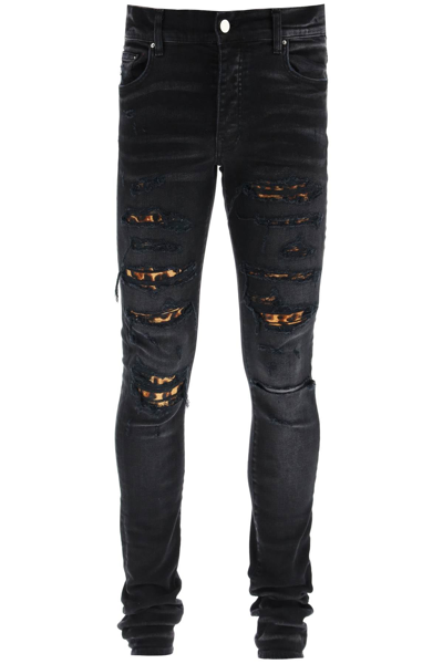 Shop Amiri Mx1 Distressed Skinny Jeans In Black
