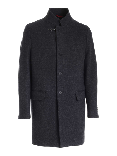 Shop Fay Single Breasted Coat In Grey