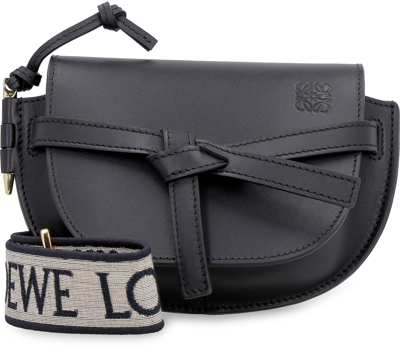Shop Loewe Gate Mini Anagram Shoulder Bag In Black