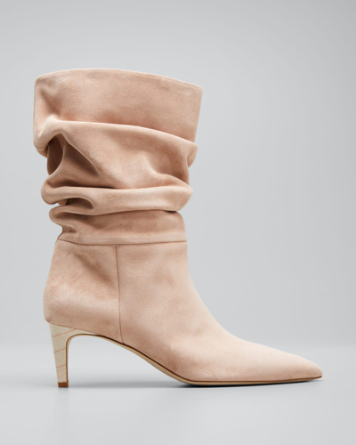 Shop Paris Texas 60mm Slouchy Suede Boots In Cipria