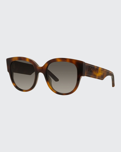 Shop Dior Round Acetate Sunglasses In 92v Blue