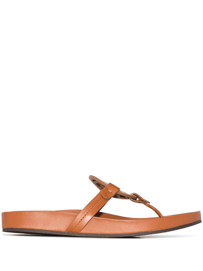 Shop Tory Burch Miller Cloud Thong-strap Sandals In Brown