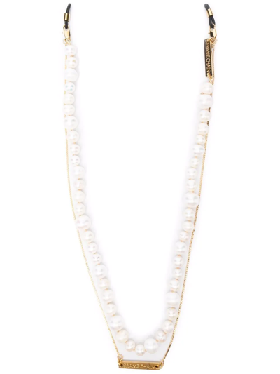 Shop Frame Chain Pearl And Fine Chain Glasses Chain In White