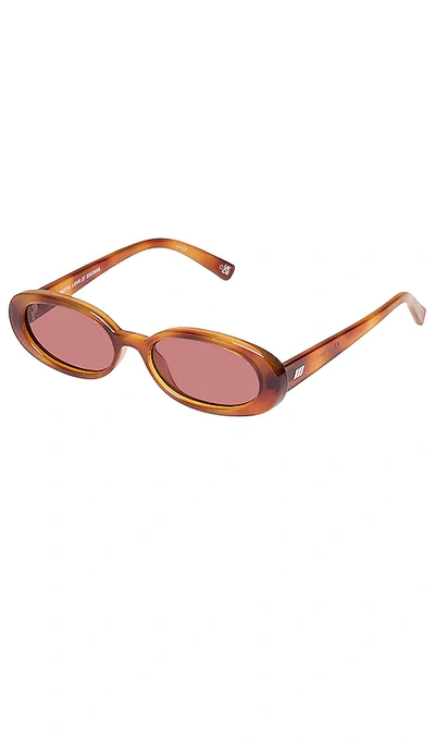 Le Specs Outta Love Oval Tortoiseshell-acetate Sunglasses In Vintage Tort Rose Mono
