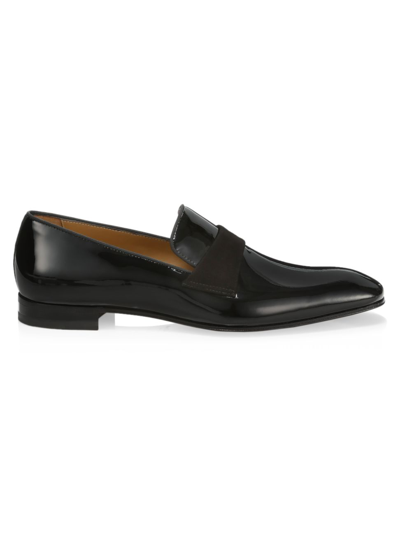 Shop Paul Stuart Men's Heron Patent Leather Loafers In Black