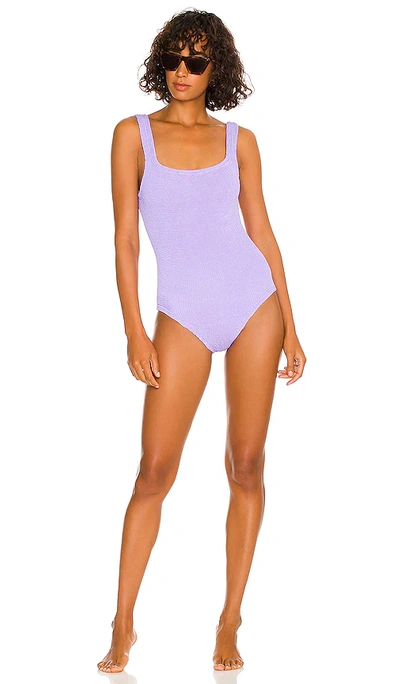 Shop Hunza G Square Neck One Piece In Lilac