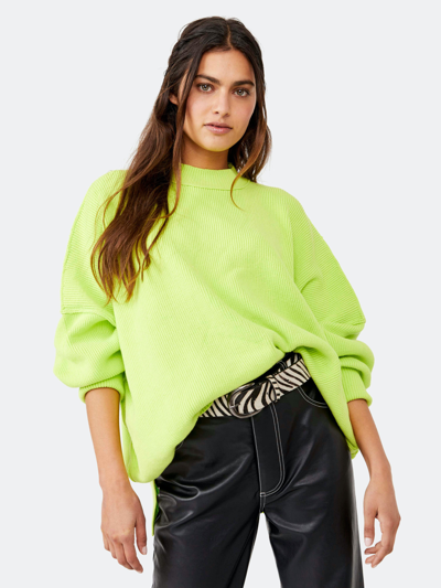 Shop Free People Easy Street Tunic Sweater In Acid Lime
