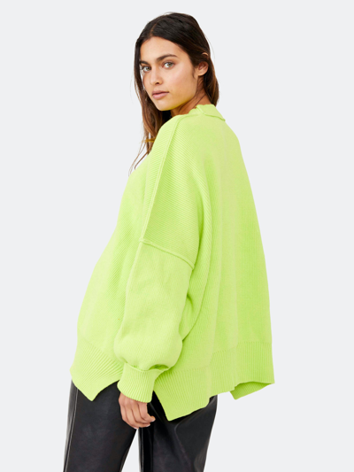 Shop Free People Easy Street Tunic Sweater In Acid Lime