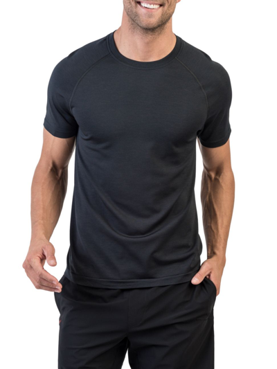 Shop Rhone Men's Reign Tech Short-sleeve T-shirt In Black