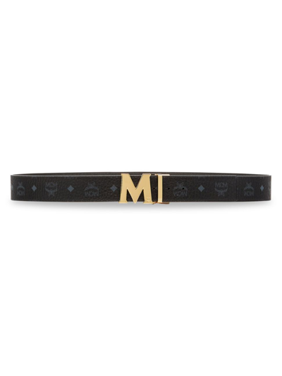 Shop Mcm Men's Claus M Reversible Logo Belt In Black