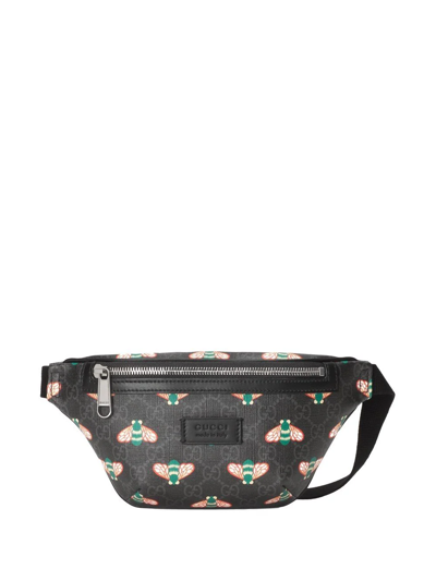 Shop Gucci Bestiary Bee-print Belt Bag In Schwarz