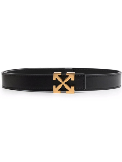 Shop Off-white Black Leather Belt In Nero