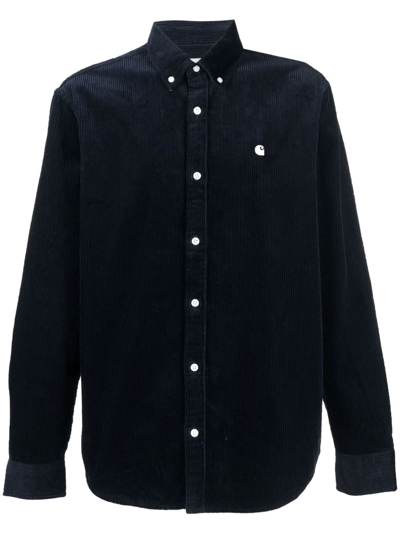 Shop Carhartt Black Cotton Corduroy Shirt In Nero
