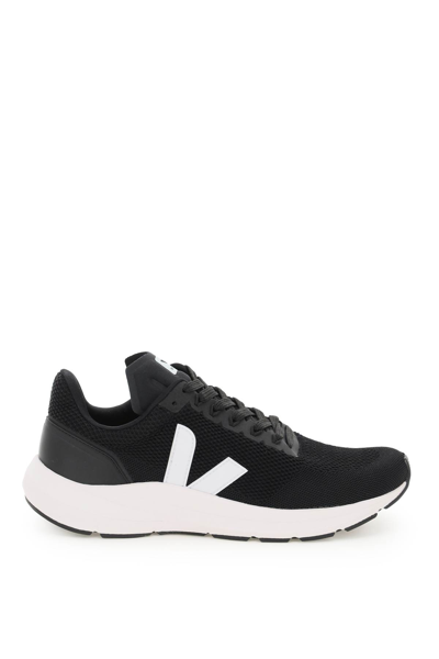 Shop Veja Marlin V-knit Sneakers In Black White (black)