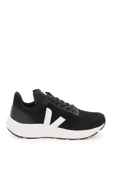 Shop Veja Marlin V-knit Sneakers In Black White (black)
