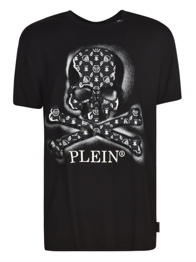 Shop Philipp Plein Skull Round Neck Ss T-shirt In Black