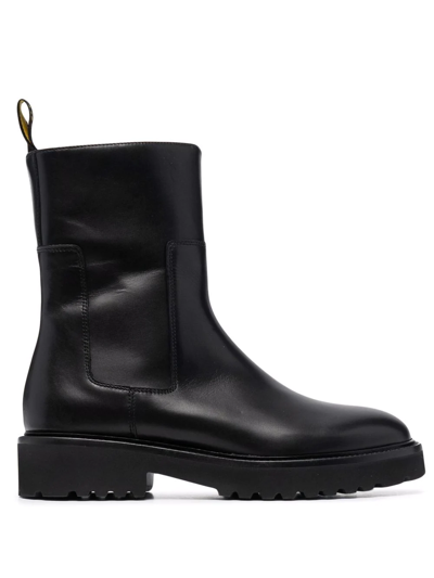 Shop Doucal's Leather Ankle Boots In Black