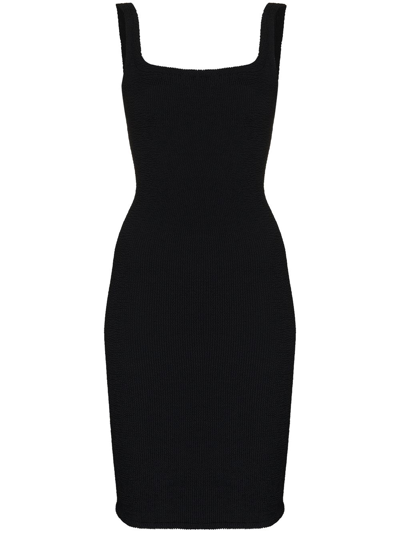 Hunza G Crinkled Terry Tank Mini Dress In Black