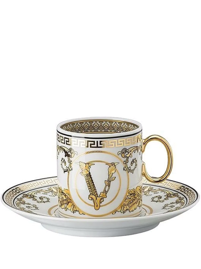 Shop Versace Virtus Espresso Cup In White