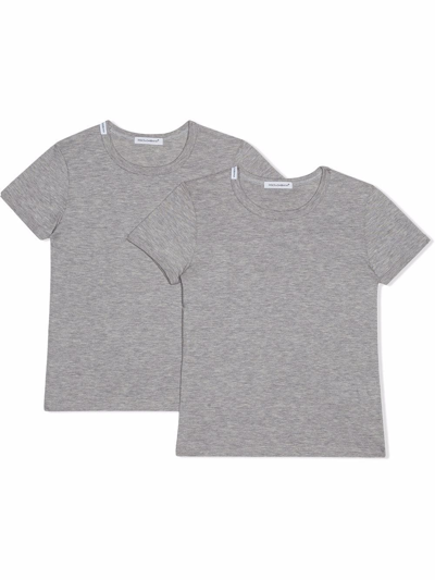 Dolce & Gabbana Short-sleeve Cotton T-shirt In Grey