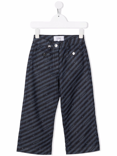 Shop Givenchy Striped Straight-leg Jeans In Blue