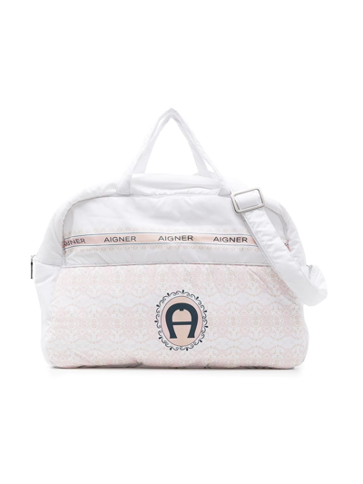 Shop Aigner Logo-print Paisley Baby Changing Bag In White