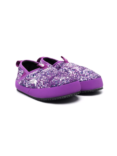 Shop The North Face Traction Paint-print Slippers In Purple