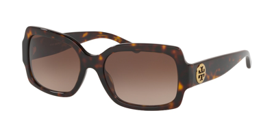 Shop Tory Burch Square Ladies Sunglasses Ty713517281355 In Tortoise