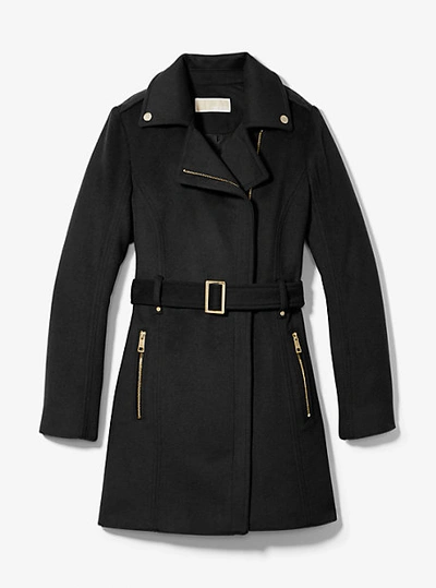 Michael Kors Wool Blend Belted Coat In Black | ModeSens