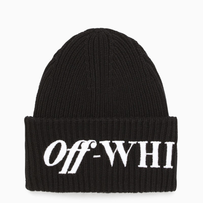 Off white Black Logo embroidery Beanie ModeSens
