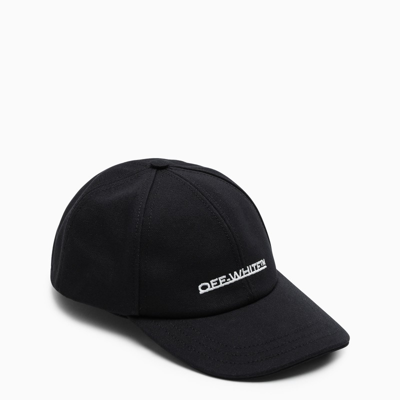 Shop Off-white Black Logo-embroidery Baseball Cap