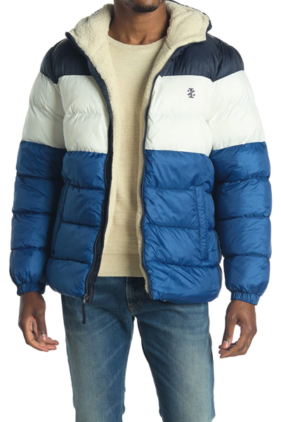 Shop Izod Faux Shearling Lined Quilted Jacket In Royal Blue