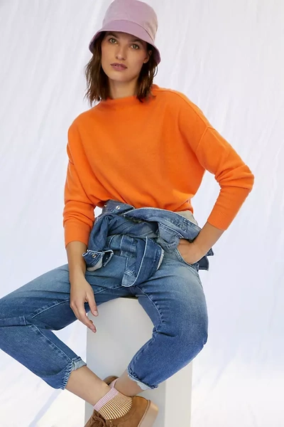 Shop Anthropologie Alani Cashmere Mock Neck Sweater In Orange