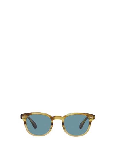 Shop Oliver Peoples Ov5036s Canarywood Gradient Sunglasses