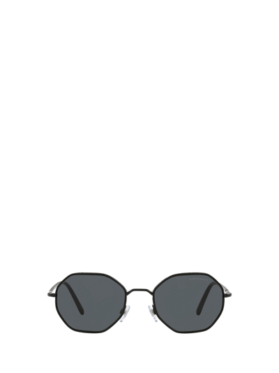 Shop Giorgio Armani Ar6112j Matte Black Sunglasses