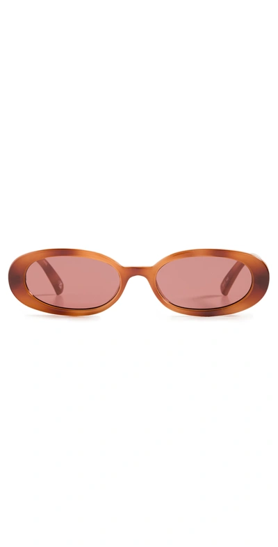 Shop Le Specs Outta Love Sunglasses In Vintage Tort