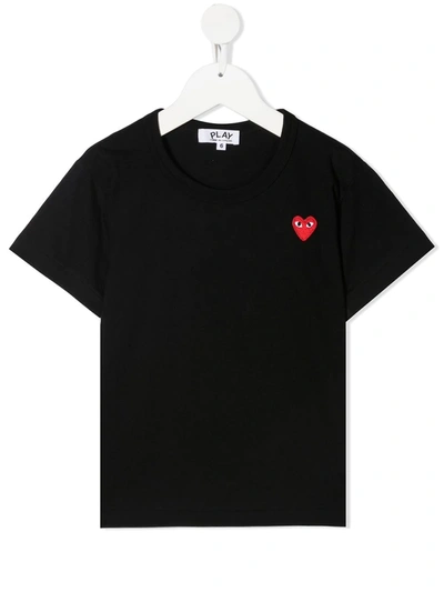Shop Comme Des Garçons Play Heart Logo Patch T-shirt In Black