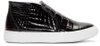 PIERRE HARDY Black Embossed Leather Slip-On Skate Sneakers