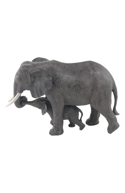 Shop Willow Row Gray Polystone Eclectic Elephant Sculpture In Grey