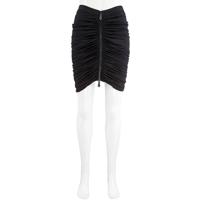 Shop Burberry Black Ruched Jersey Mini Skirt