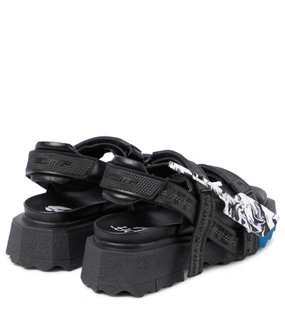 Shop Off-white Trek Leather-trimmed Sandals In Black Black
