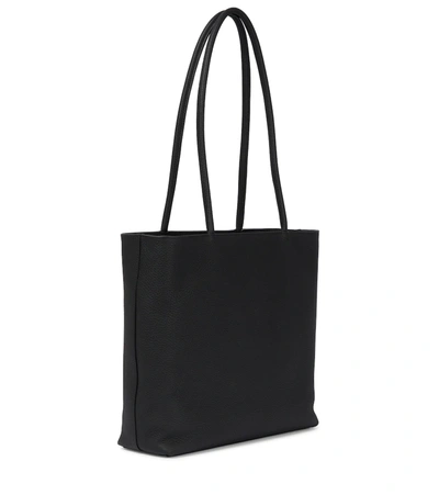 Shop The Row Medium Leather Tote In Black