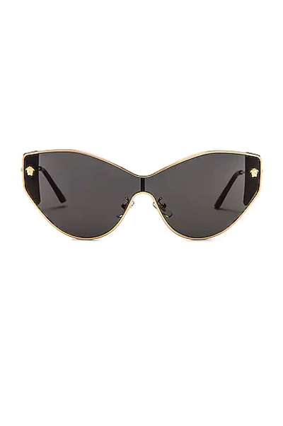 Shop Versace Medusa Chic Sunglasses In Black & Gold