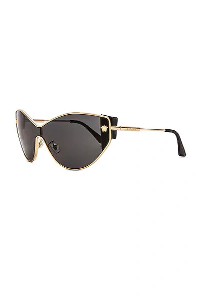 Shop Versace Medusa Chic Sunglasses In Black & Gold
